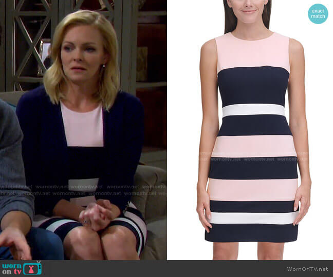 Tommy Hilfiger Colorblock Sheath Dress worn by Belle Brady (Martha Madison) on Days of our Lives