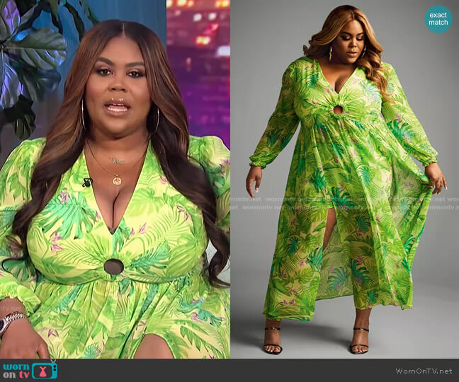Nina Parker Trendy Plus Size 2-Pc. Dress & Shorts Set worn by Nina Parker on E! News