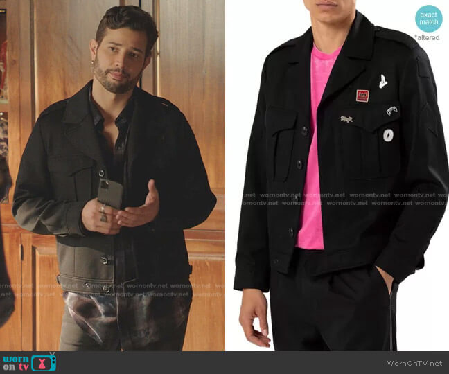 Ovadia & Sons Twill Button-Front Jacket with Pin Details worn by Sam Flores (Rafael de la Fuente) on Dynasty