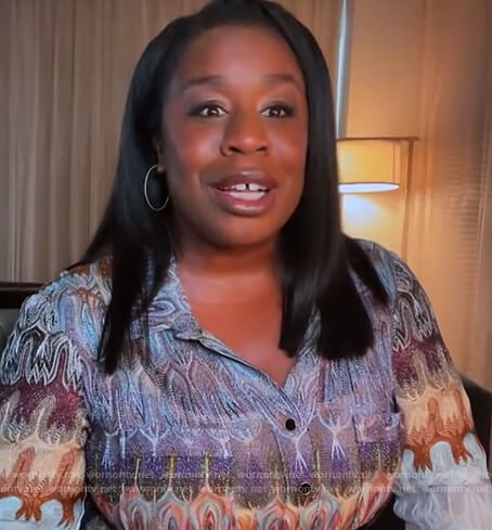 Uzo Aduba’s printed shirtdress on The Kelly Clarkson Show