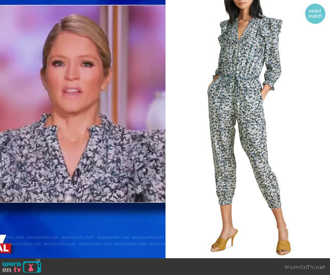 Veronica Beard Brandi Garden Print Double-Breasted Coat Dress worn by Sara Haines on The View