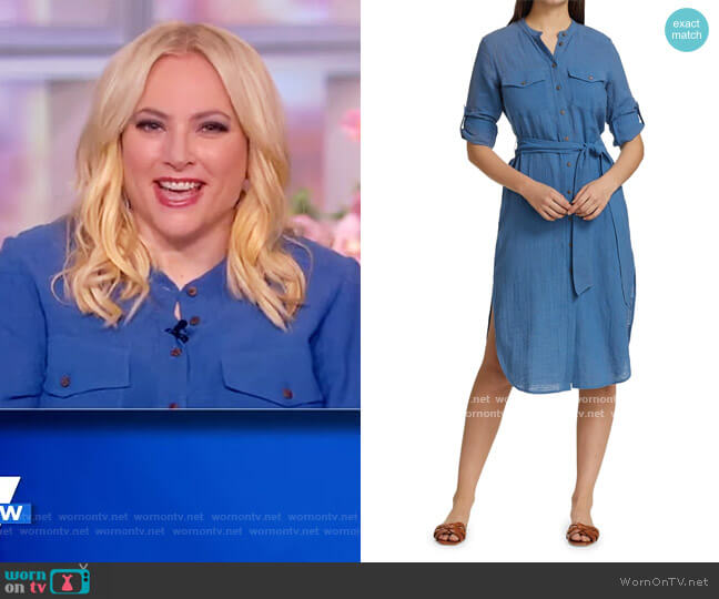 Veronica Beard Makua Belted Shirtdress worn by Meghan McCain on The View