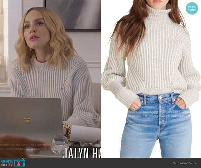 Veronica Beard Rebi Mock Neck Sweater worn by Laura Baker (Monet Mazur) on All American