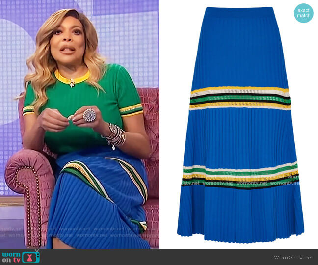 Wales Bonner Saint Ann Rib Skirt worn by Wendy Williams on The Wendy Williams Show