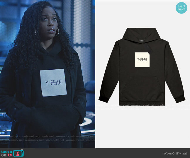 Y-Fear Black Logo Hoodie worn by Anissa Pierce (Nafessa Williams) on Black Lightning