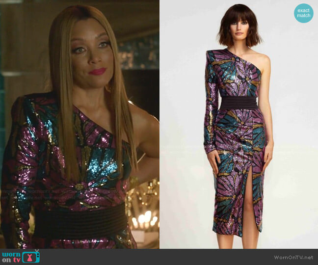 Zhivago One For The Money Dress worn by Dominique Deveraux (Michael Michele) on Dynasty