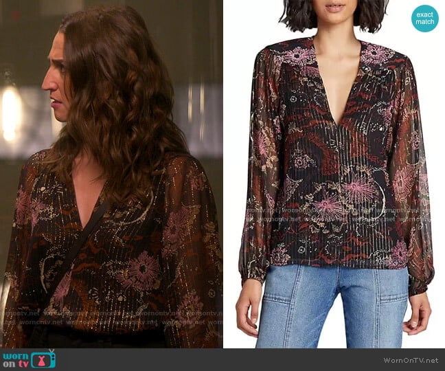 A.L.C. Mac Blouse worn by Dawn Solano (Sara Bareilles) on Girls5eva
