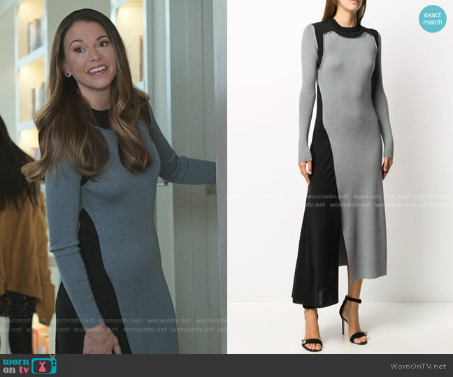 Alexander McQueen Colour-Block Ribbed-Knit Dress worn by Liza Miller (Sutton Foster) on Younger