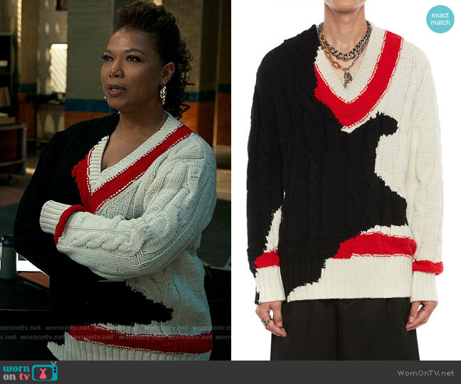 Alexander McQueen Mens Inkblot Sweater worn by Robyn McCall (Queen Latifah) on The Equalizer