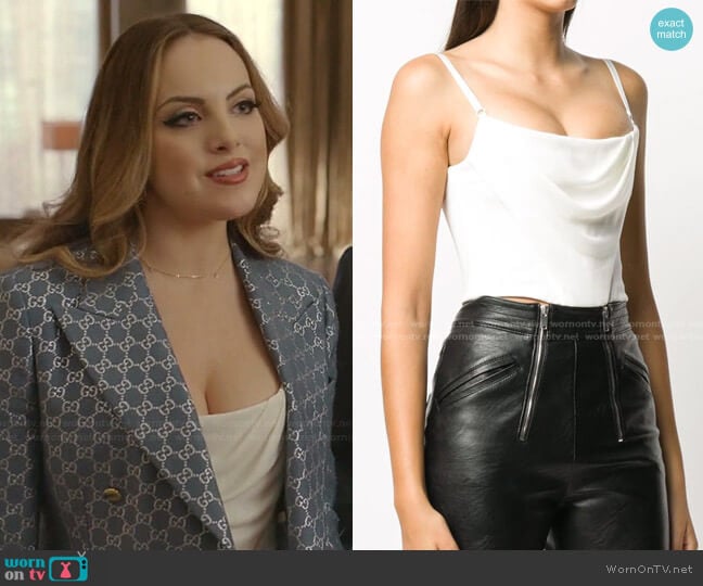 Alexander Wang Draped Corset Top worn by Fallon Carrington (Elizabeth Gillies) on Dynasty