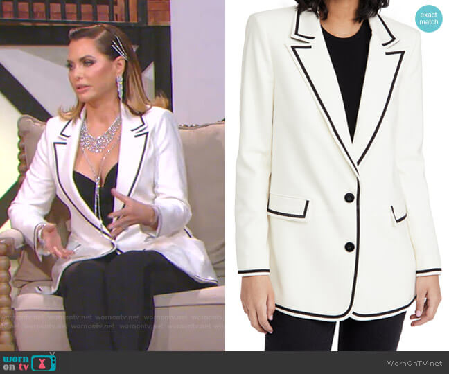 Alice + Olivia Elna Long Blazer worn by D’Andra Simmons on The Real Housewives of Dallas