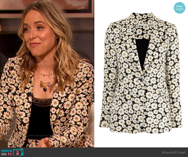 Alice + Olivia Floral-print single-breasted blazer