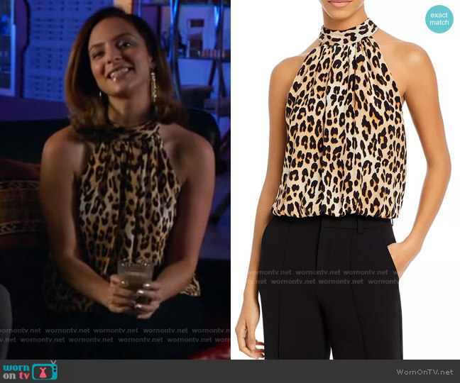 Alice + Olivia Maris Top in Spotted Leopard Multi worn by Zari Tomaz (Tala Ashe) on Legends of Tomorrow