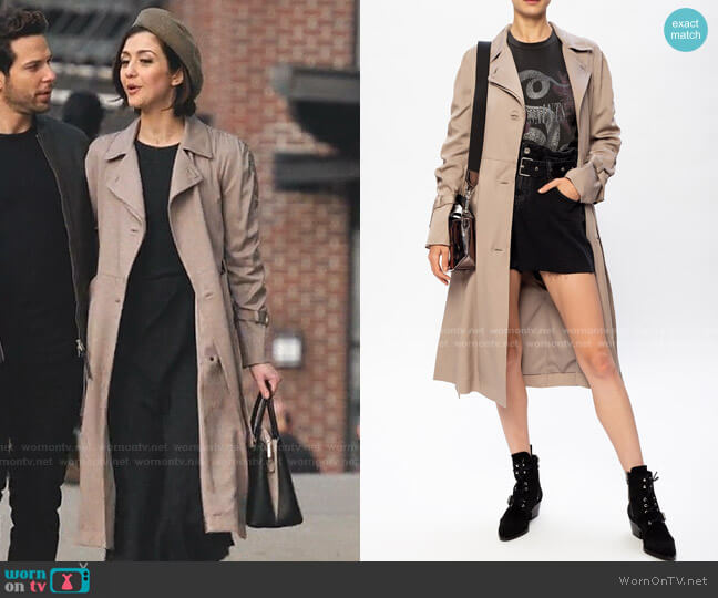All Saints Ceci Coat worn by Rosanna Williams (Katie Findlay) on Zoeys Extraordinary Playlist