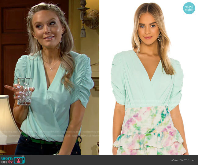 Amanda Uprichard Arabella Bodysuit in Seamist worn by Abby Newman (Melissa Ordway) on The Young and the Restless