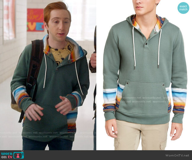 American Rag Stripe Blocked Hoodie worn by Big Red (Larry Saperstein) on High School Musical The Musical The Series