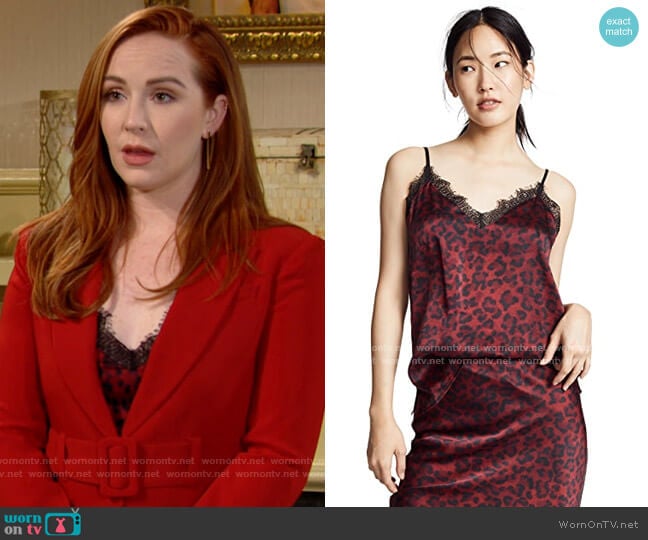 Anine Bing Printed Silk Camisole Top worn by Mariah Copeland (Camryn Grimes) on The Young and the Restless