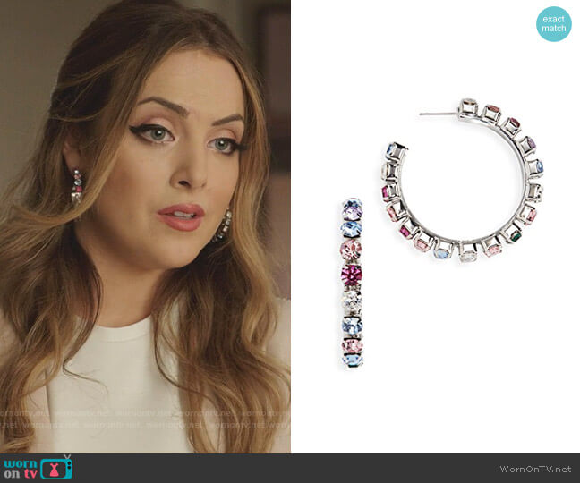 Area Medium Round Hoop Earrings worn by Fallon Carrington (Elizabeth Gillies) on Dynasty