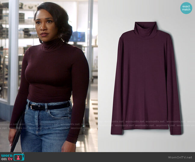 Babaton New Slim Turtleneck in Noble worn by Iris West (Candice Patton) on The Flash
