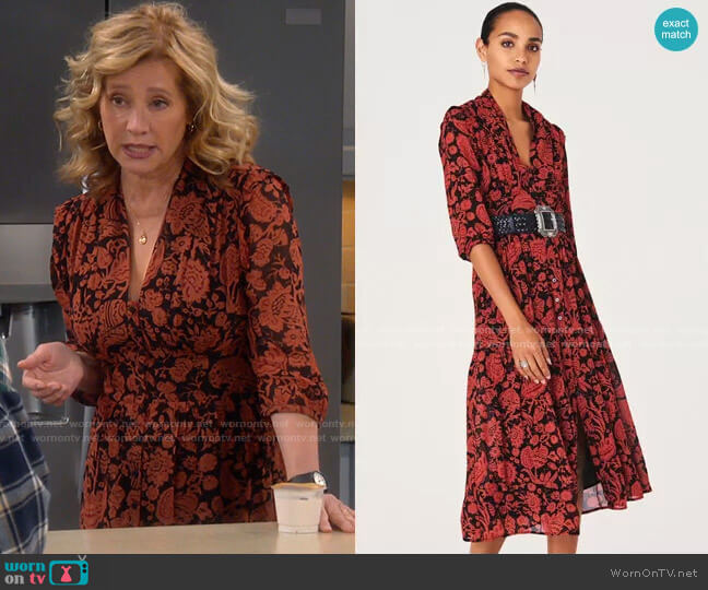 ba&sh Aline Dress worn by Vanessa Baxter (Nancy Travis) on Last Man Standing