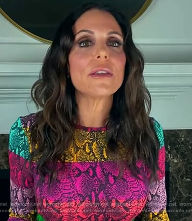 Bethenny Frankel’s multicolored snakeskin top on The Kelly Clarkson Show