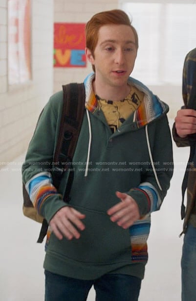 Big Red’s green stripe panel hoodie on High School Musical The Musical The Series
