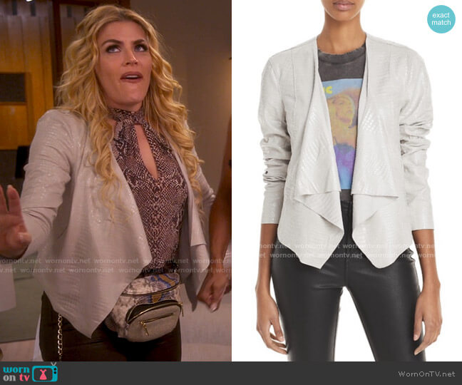 Blank NYC Croc Pattern Draped Jacket worn by Summer Dutkowsky (Busy Philipps) on Girls5eva