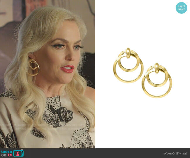 Bonheur Laurene Hoop Earrings worn by Alexis Carrington (Elaine Hendrix) on Dynasty
