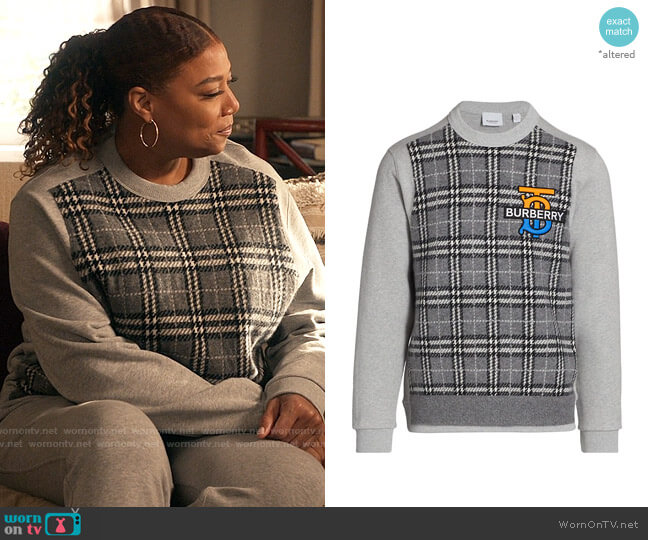 Burberry Regent TB Plaid Cotton Sweatshirt worn by Robyn McCall (Queen Latifah) on The Equalizer