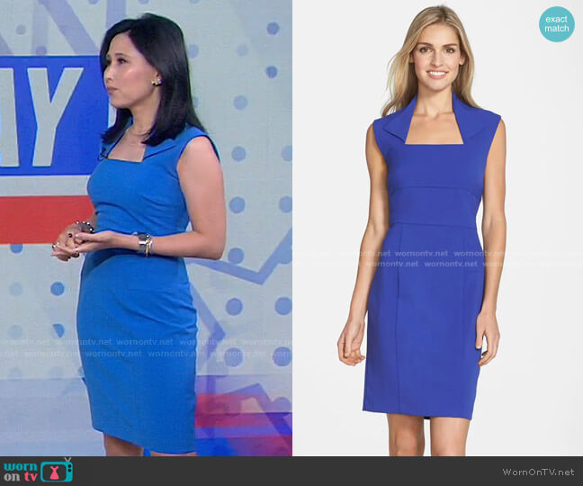 by Andrew Marc by Marc New York Collar Stretch Sheath Dress worn by Vicky Nguyen on Today
