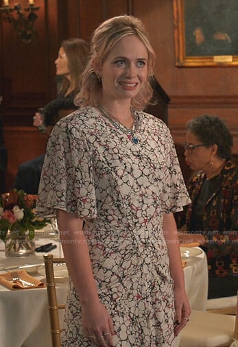 Caitlin’s abstract print short sleeve dress on Younger