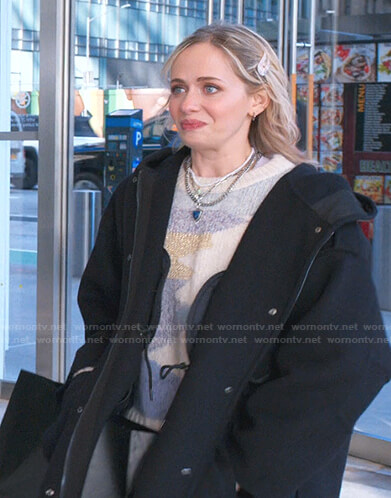 Caitlin’s printed sweater on Younger
