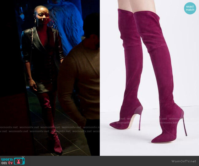 Casadei Blade Over the Knee Boots worn by Ella McFair (Andrea Bordeaux) on Run the World