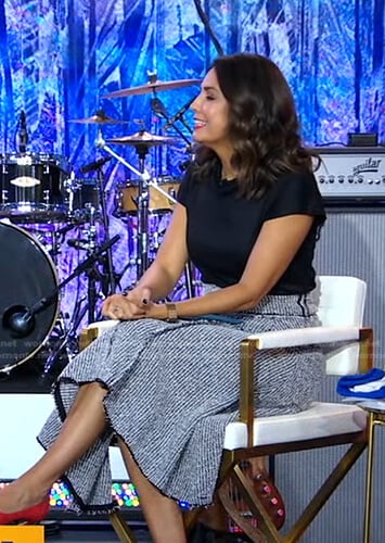 Cecilia’s grey tweed skirt on Good Morning America