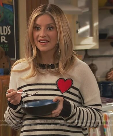 Chelsea’s stripe heart sweater on Ravens Home
