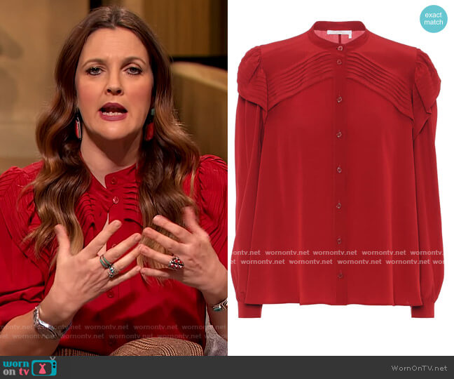 Chloe Silk shirt worn by Drew Barrymore on The Drew Barrymore Show