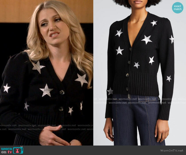 Cinq a Sept Morgan Cardigan worn by Gina Dabrowski (Annaleigh Ashford) on B Positive