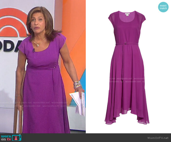 Club Monaco Belted Silk Midi Dress worn by Hoda Kotb on Today