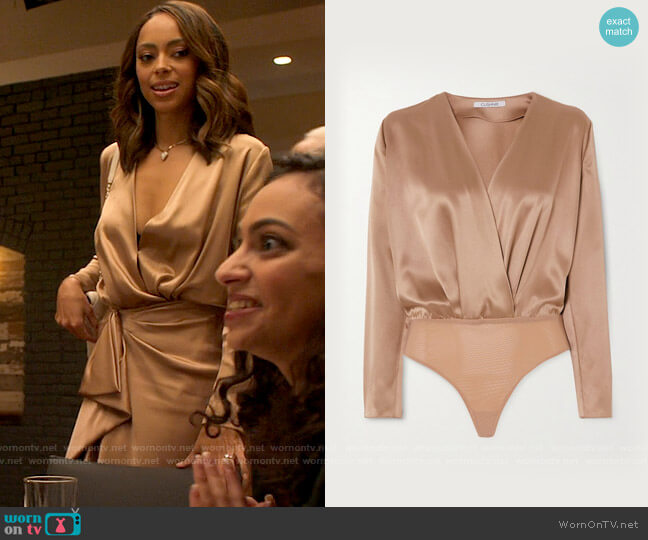 Cushnie Lina Blouson Bodysuit worn by Whitney Green (Amber Stevens West) on Run the World