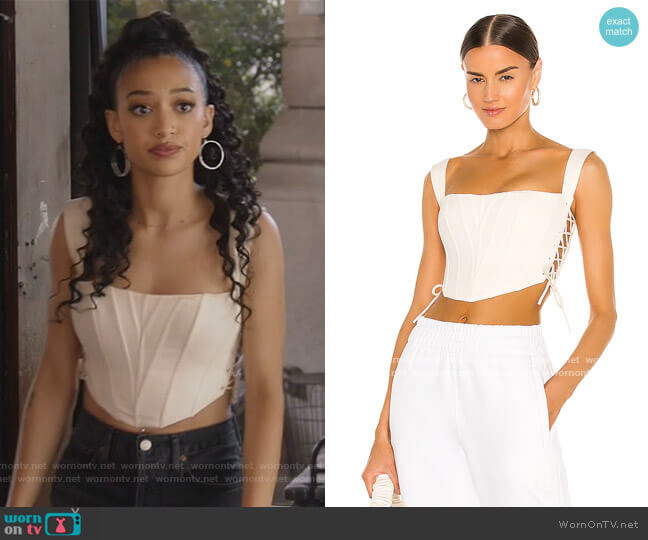 Danielle Guizio Classic Fitted Corset worn by Olivia Baker (Samantha Logan) on All American