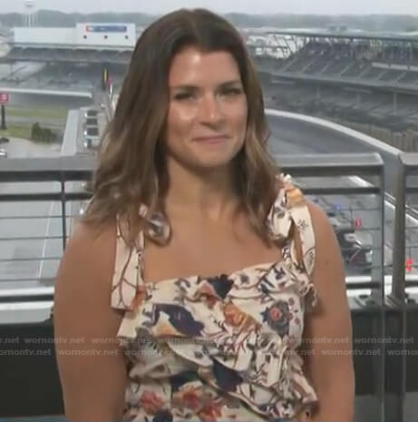 Danica Patrick’s floral ruffle top on Today
