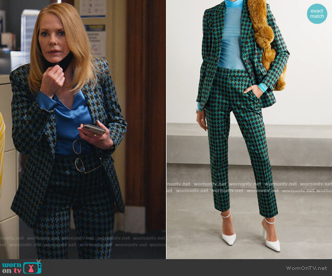 Diane von Furstenberg Petra jacquard blazer worn by Lisa Benner (Marg Helgenberger) on All Rise