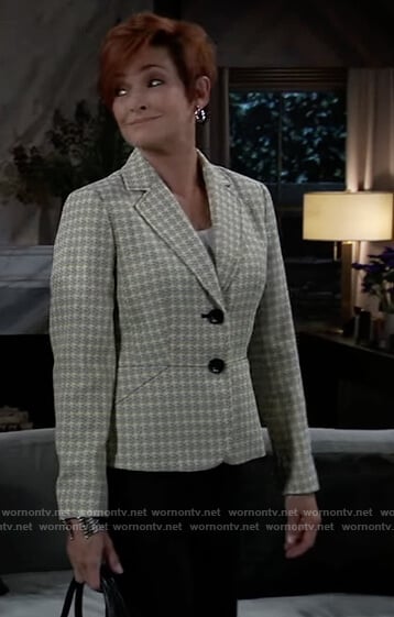 Diane’s yellow tweed check blazer on General Hospital