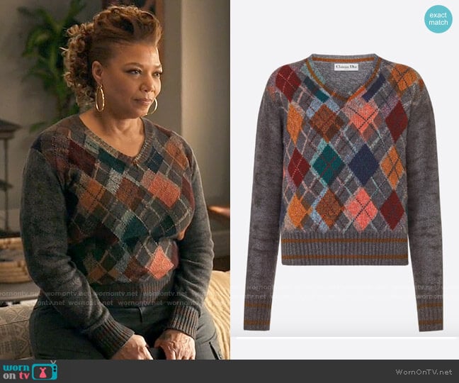 Dior Diamond Motif Sweater worn by Robyn McCall (Queen Latifah) on The Equalizer