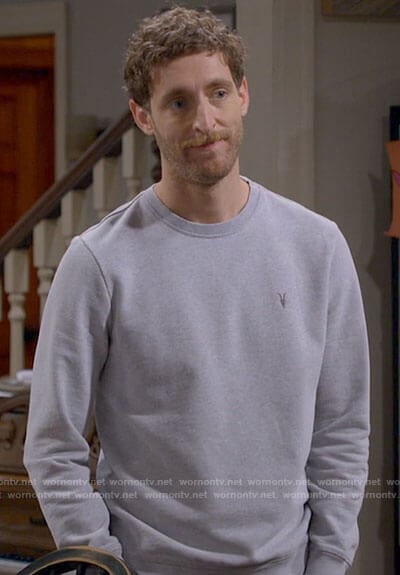 Drew’s grey sweatshirt on B Positive