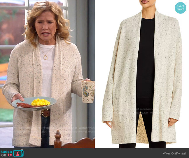 Eileen Fisher Flecked Long Cardigan worn by Vanessa Baxter (Nancy Travis) on Last Man Standing