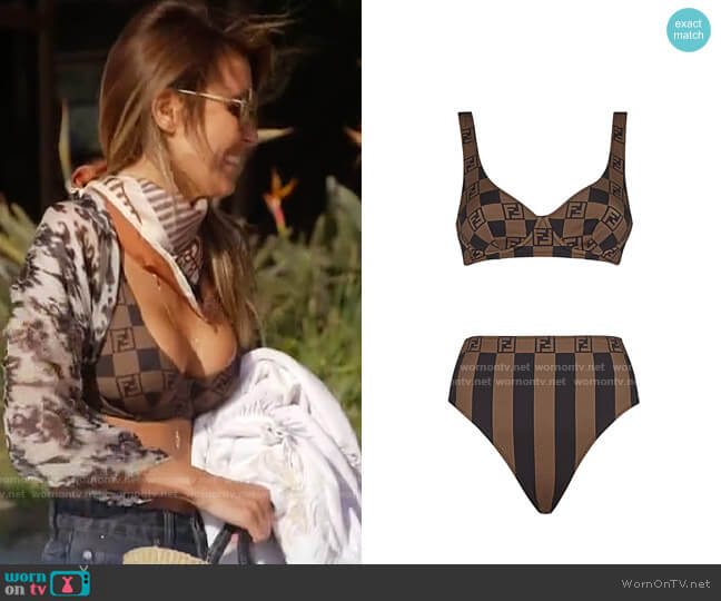 Fendi Checkered Two-Piece Swimsuit worn by Audrina Patridge (Audrina Patridge) on The Hills New Beginnings