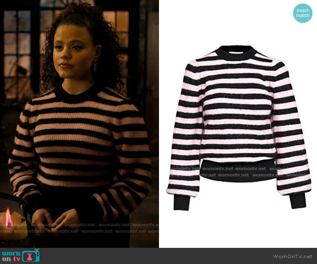 Ganni Soft Wool Knit Pullover Sweater worn by Maggie Vera (Sarah Jeffery) on Charmed