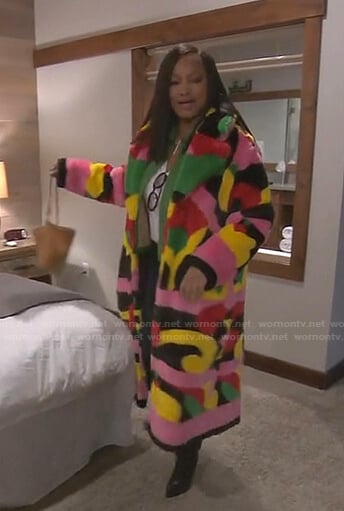 Garcelle’s multicolor fur coat on The Real Housewives of Beverly Hills