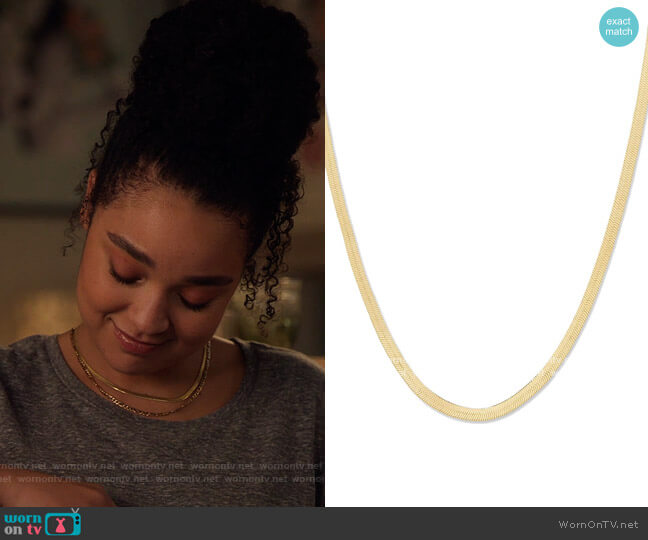 Gorjana Snake Chain Wide Venice Necklace worn by Kat Edison (Aisha Dee) on The Bold Type